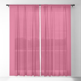 Sparkling Cosmo rose red solid color modern abstract pattern  Sheer Curtain