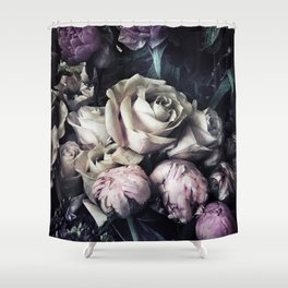 Roses peonies vintage style old masters flowers blooms Shower Curtain