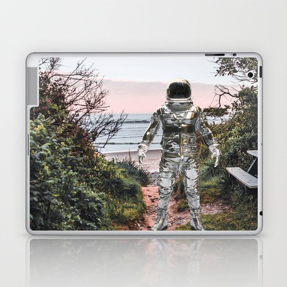 Astronaut at the Beach | Coastal Sunrise Laptop & iPad Skin