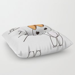 white rabbit charm Floor Pillow