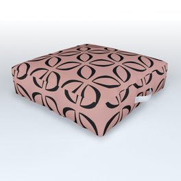 Pink with Black Pattern Outdoor Floor Cushion