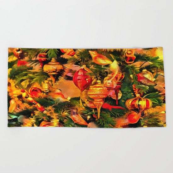 Christmas tree Beach Towel