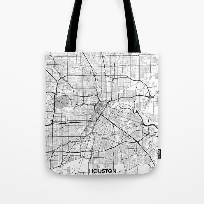 Houston Map Gray Tote Bag