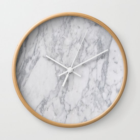 White Marble Wall Clock