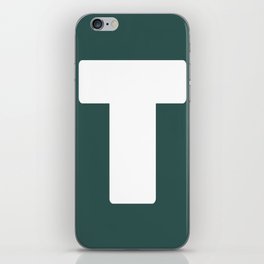 T (White & Dark Green Letter) iPhone Skin