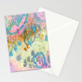 Abstract intuitive pink Stationery Cards