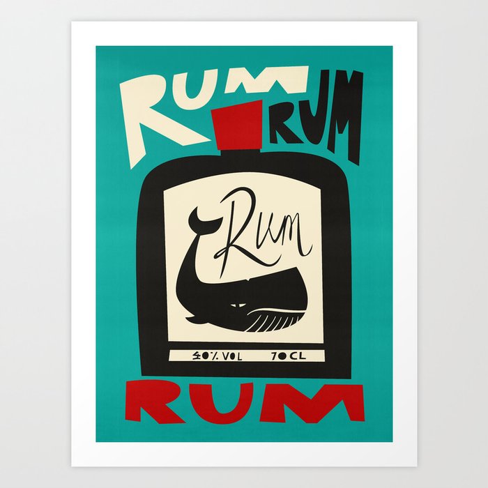 The Ocean Rum Whale  Art Print