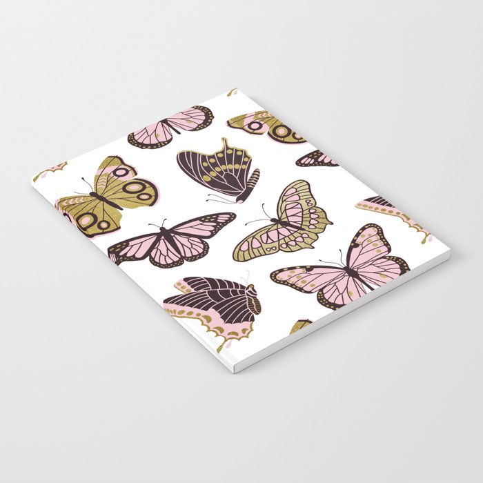 Texas Butterflies – Blush and Gold Pattern Notebook