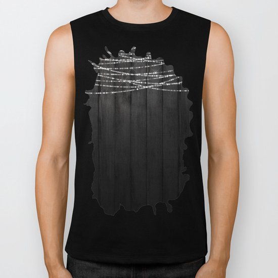 Fairy Lights on Wood 01 Biker Tank