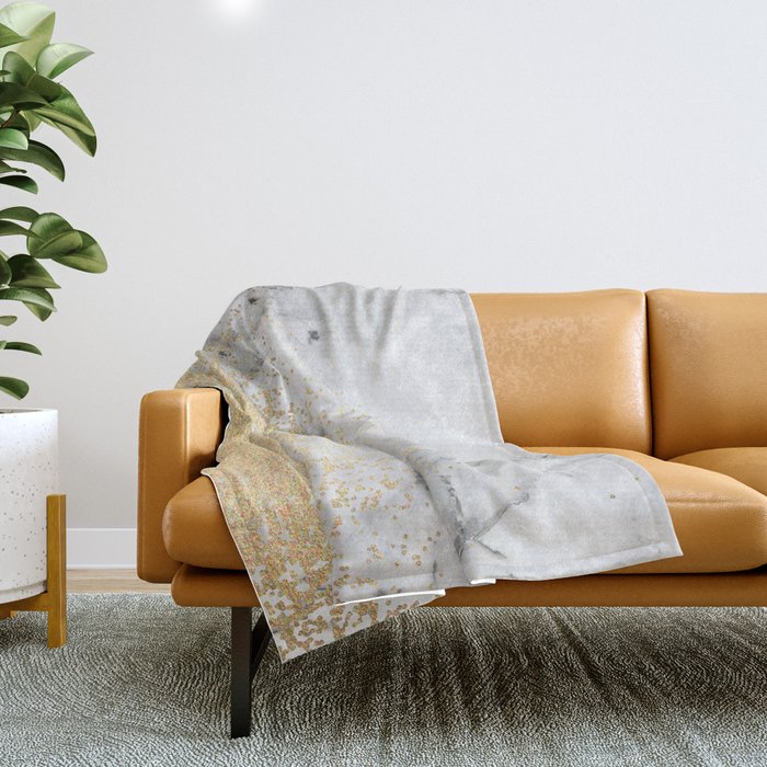 Gold Dust on Marble Throw Blanket