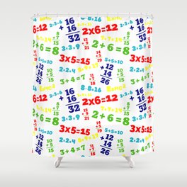 Bright and Happy Math Shower Curtain