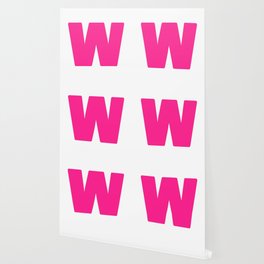 W (Dark Pink & White Letter) Wallpaper