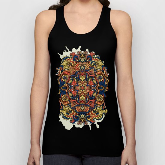 Orange Indian Mandala Unisex Tank Top