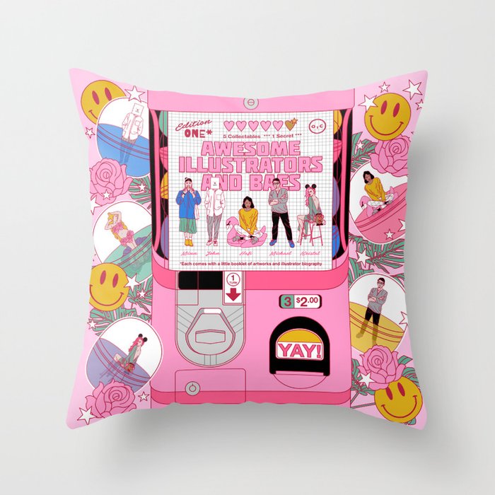 Awesome Illustrators and Baes Throw Pillow