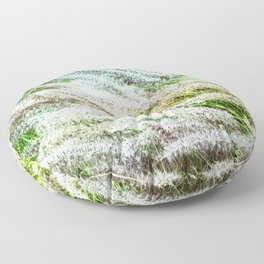 green and white fluffy foliage Floor Pillow