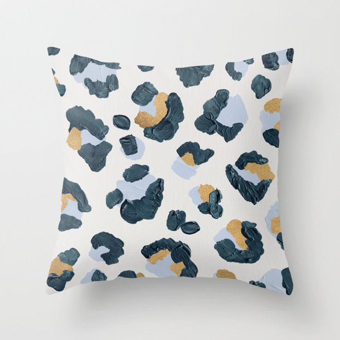 Snow Leopard Print Throw Pillow