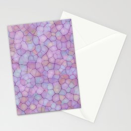 Abstract seamless background of colorful spots like paving stones or mosaic glass. Imitation of artistic watercolor drawing pattern in form of network with multi-colored cells Stationery Card