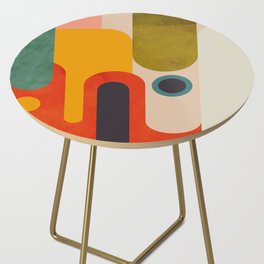 geometry vintage abstract art Side Table