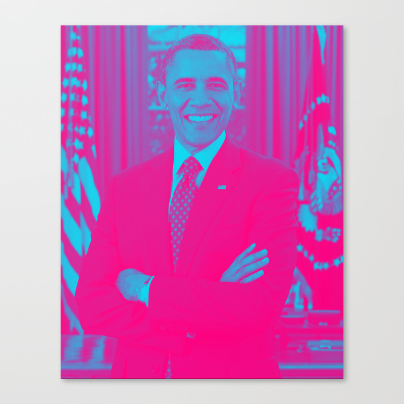 President Barack Obama In Pink Canvas Print By Asarstudios Society6