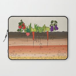 Earth soil layers vegetables garden cute educational illustration kitchen decor print Laptop Sleeve