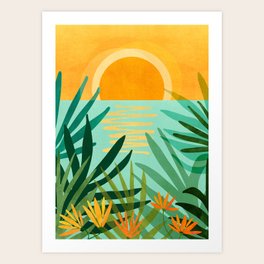 Peaceful Tropics / Sunset Landscape Art Print