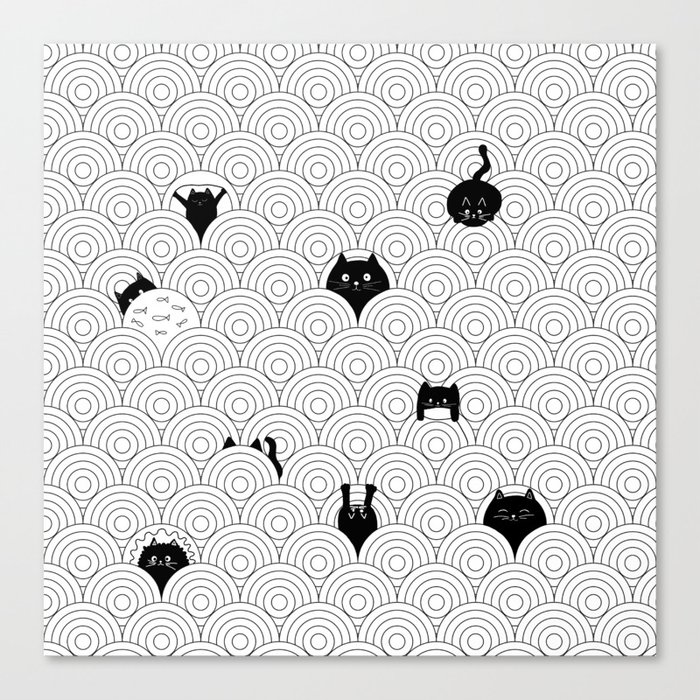 cat pattern Canvas Print