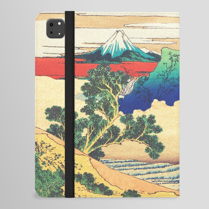 The Views at Hunji - Mountain Ocean Nature Landscape in Green, Orange and Blue iPad Folio Case
