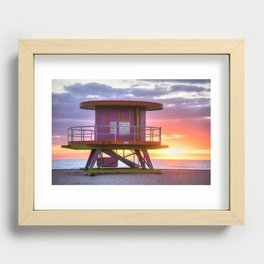 Miami Beach Lifeguard House at Sunrise Miami Florida Recessed Framed Print