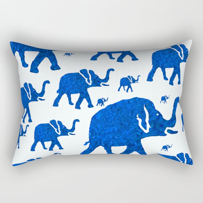 ELEPHANT BLUE MARCH Rectangular Pillow
