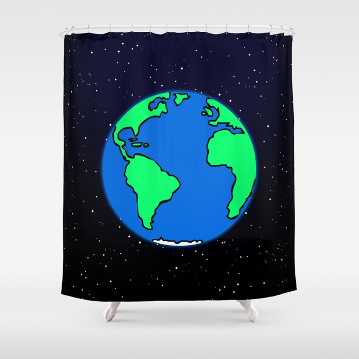 Earth and space Shower Curtain