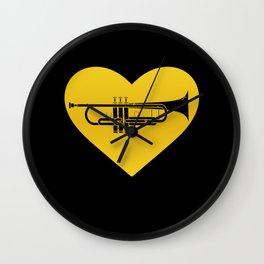 Trumpet Heart Musician Trumpeter Jazz Wall Clock