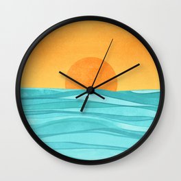 Coastal Sunset Landscape Wall Clock