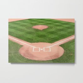 Baseball field Metal Print | Throw, Play, Sport, Graphic Design, Ball, Competition, Team, Baseballfield, Photo, Color 