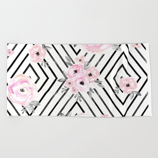 Blush Roses Mod Beach Towel