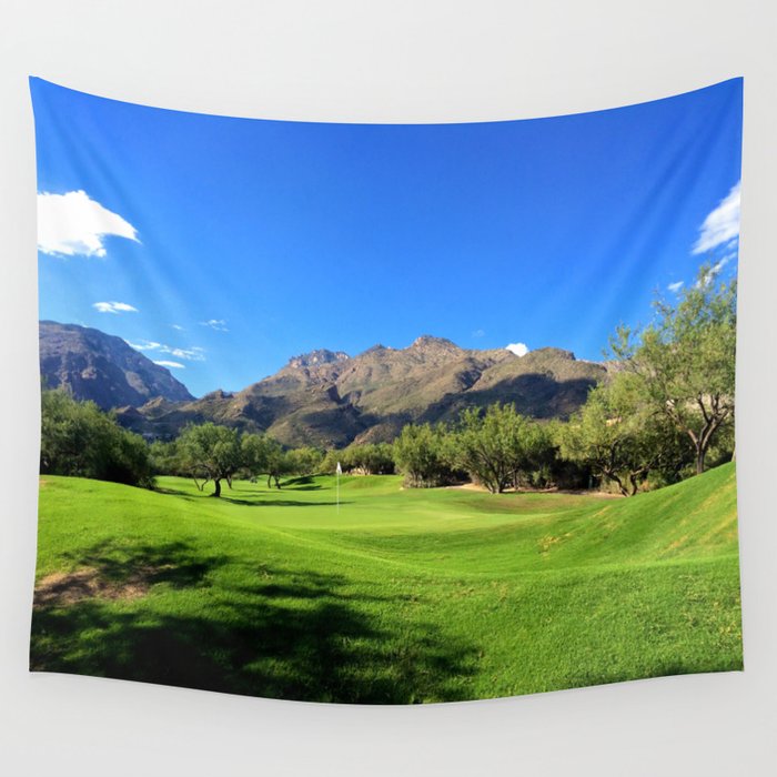Mountains and Golf Wall Tapestry