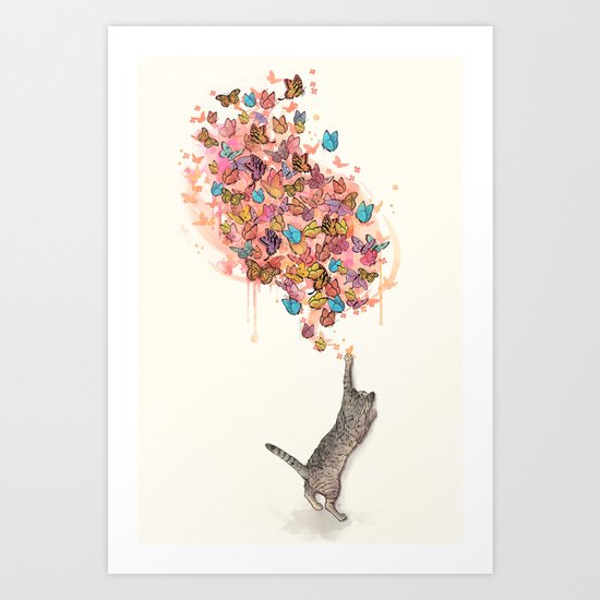 catching butterflies Art Print