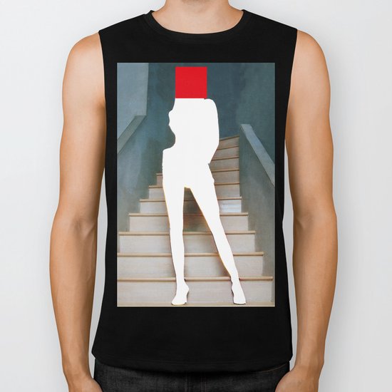 Frau mit Quadrat Biker Tank