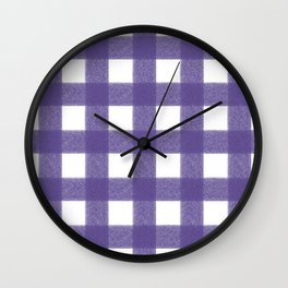 Purple Gingham Large Pattern Wall Clock