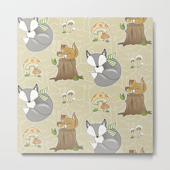 Forest Friends Metal Print