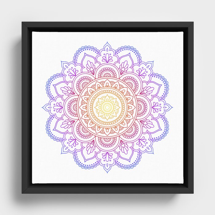 Color Circular pattern in form of mandala. Framed Canvas