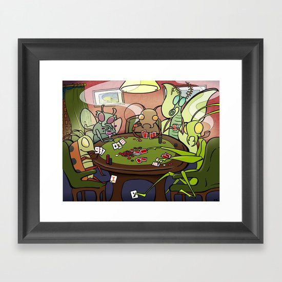 Bugs Playing Poker Framed Art Print