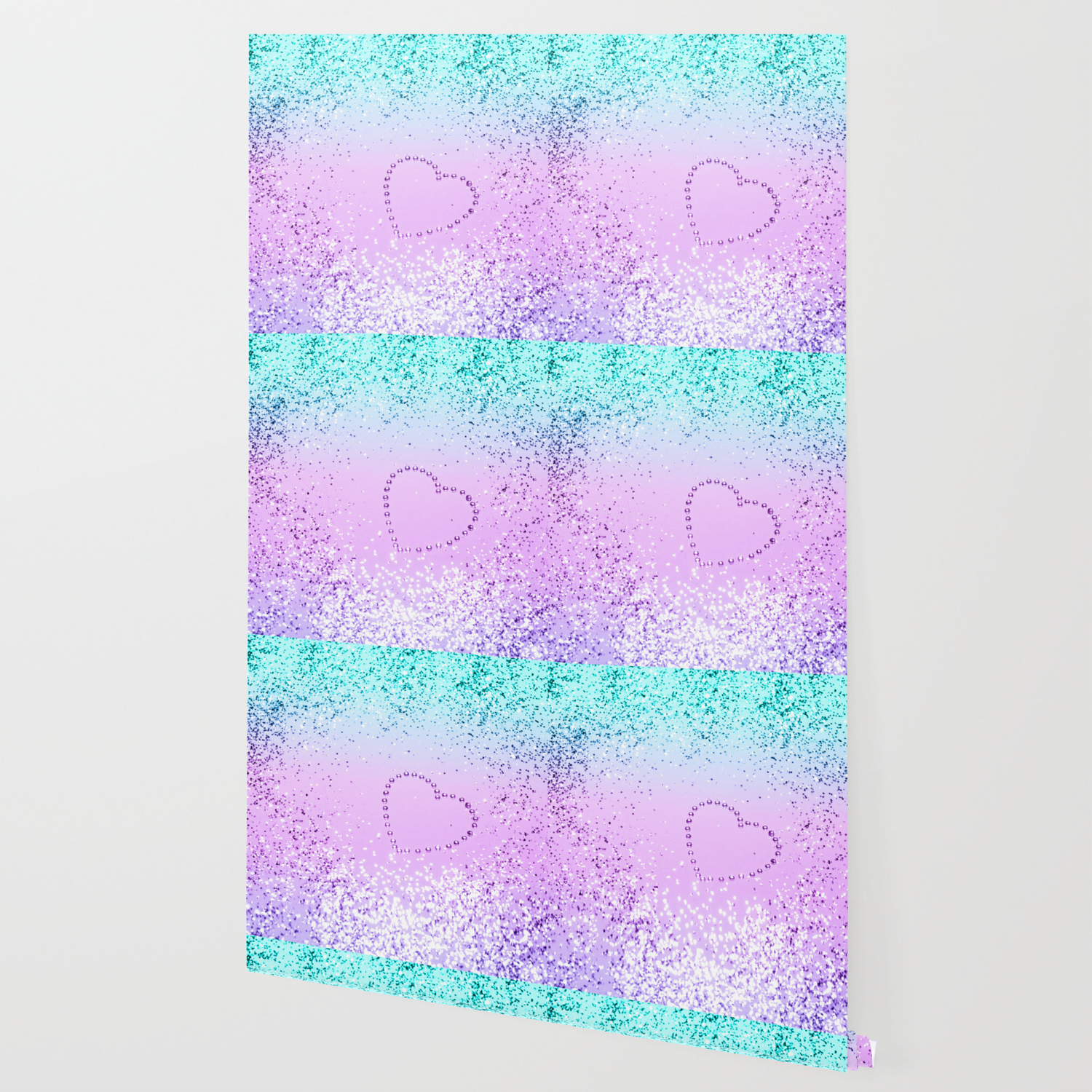 Sparkling Unicorn Girls Glitter Heart 9 Shiny Pastel Decor Art Society6 Wallpaper By Anitabellajantzart Society6