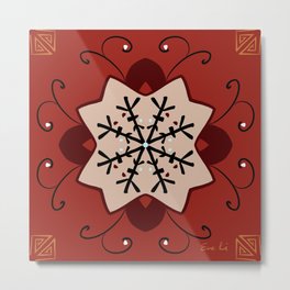 Floral Mandala Design - Chinese New Year Metal Print