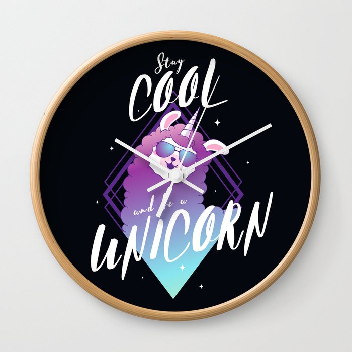 Stay cool and be a unicorn Wall Clock