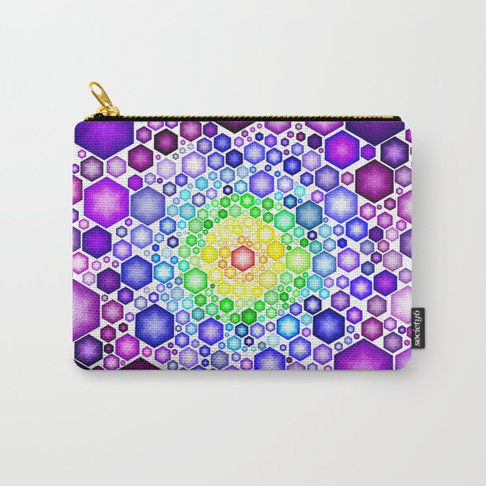 HEXAGONS CHAKRA COLORS Carry-All Pouch