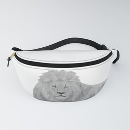  digital painting of a male white lion Fanny Pack