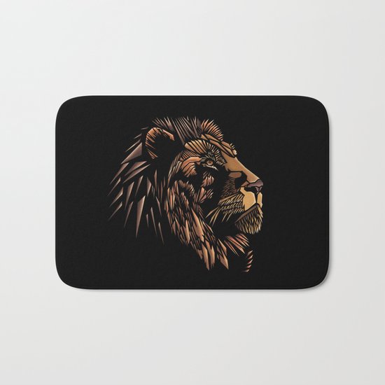 Lion Abstract Illustration Bath Mat
