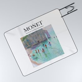 Monet - Etretat the Aval door fishing boats Picnic Blanket