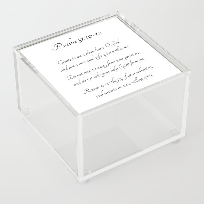 Psalm 51:10-12 Acrylic Box