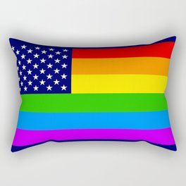 Gay USA Rainbow Flag - American LGBT Stars and Stripes Rectangular Pillow
